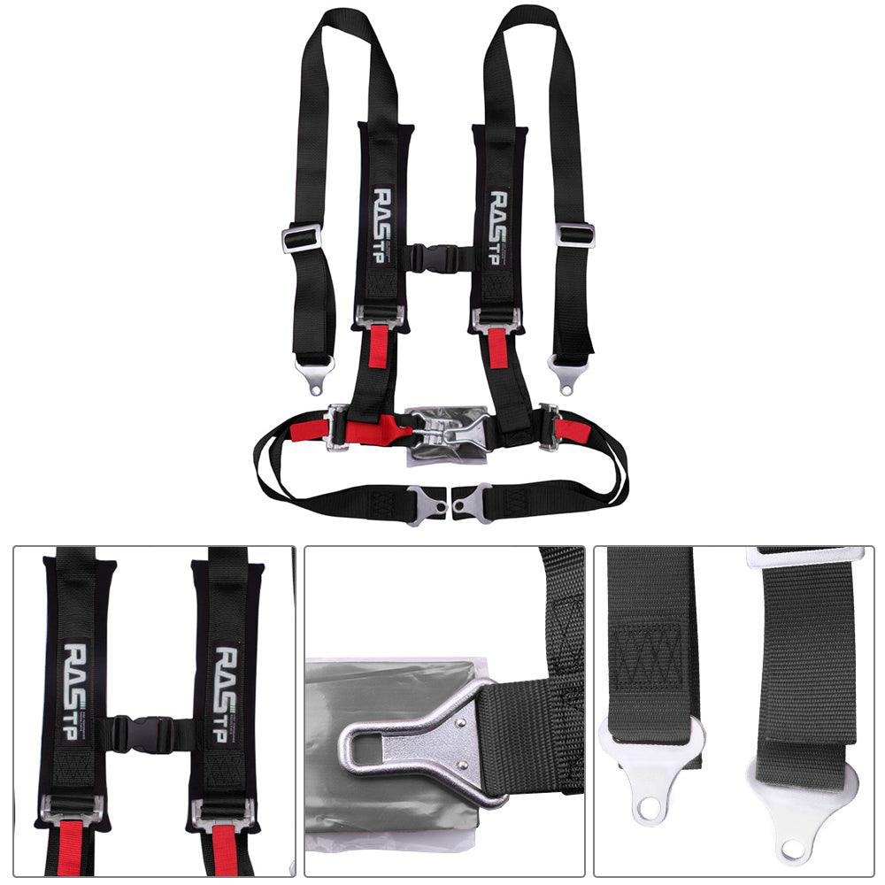 RASTP 4 Point H-Style Safety Harness Racing Seat Belt with Comfort Heavy Duty Shoulder Pads - RASTP