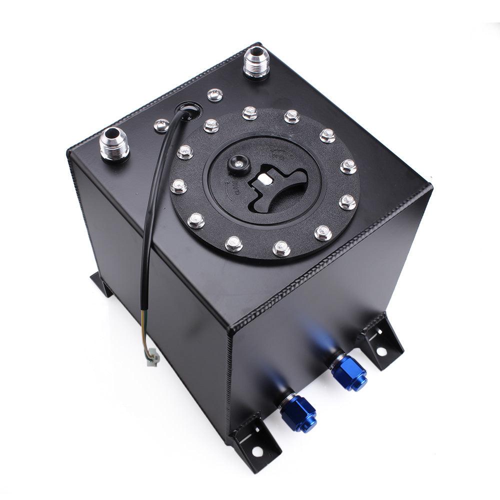 RASTP 2.5 Gallon/10L Performance Polished Aluminum Fuel Cell Tank with Level Sender - RASTP