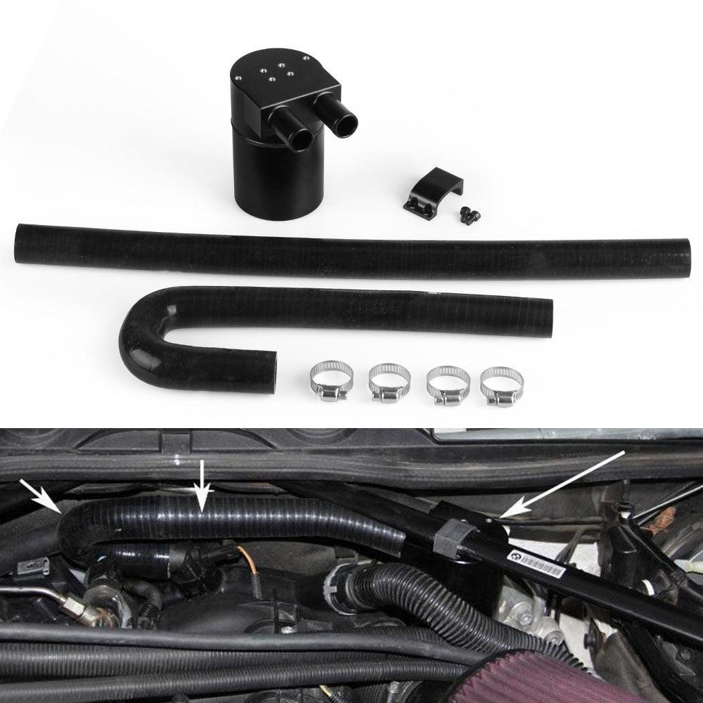 RASTP Baffled Engine Oil Separator Oil Catch Tank with Radiator Silicone Hose for BMW N54 335i 535i - RASTP