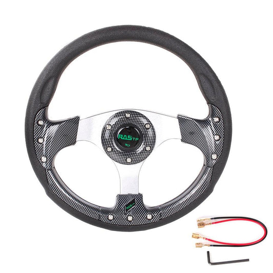 RASTP Universal 13 inch 322mm Racing Sport Lightweight Steering Wheel 6 Bolt - RASTP