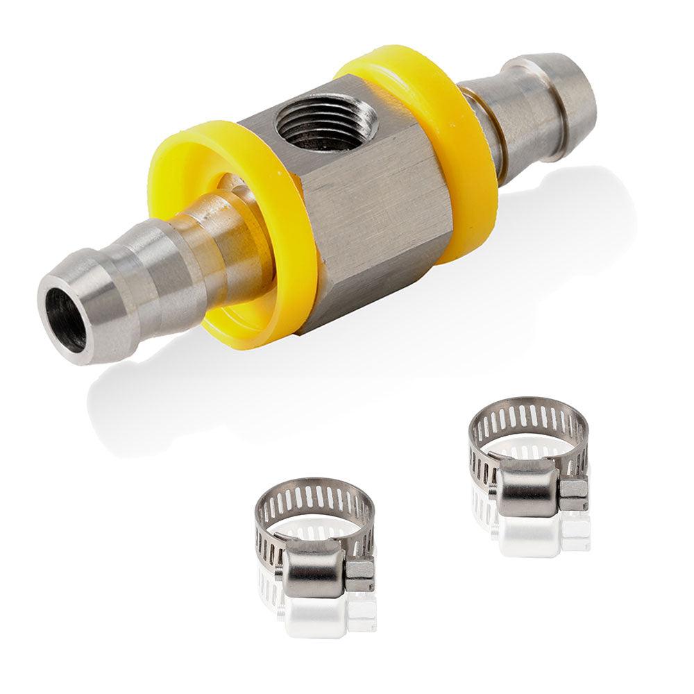 RASTP 3/8Inch 1/2Inch Fuel Line Fuel Pressure Gauge Sensor T-Fitting Adapter - RASTP