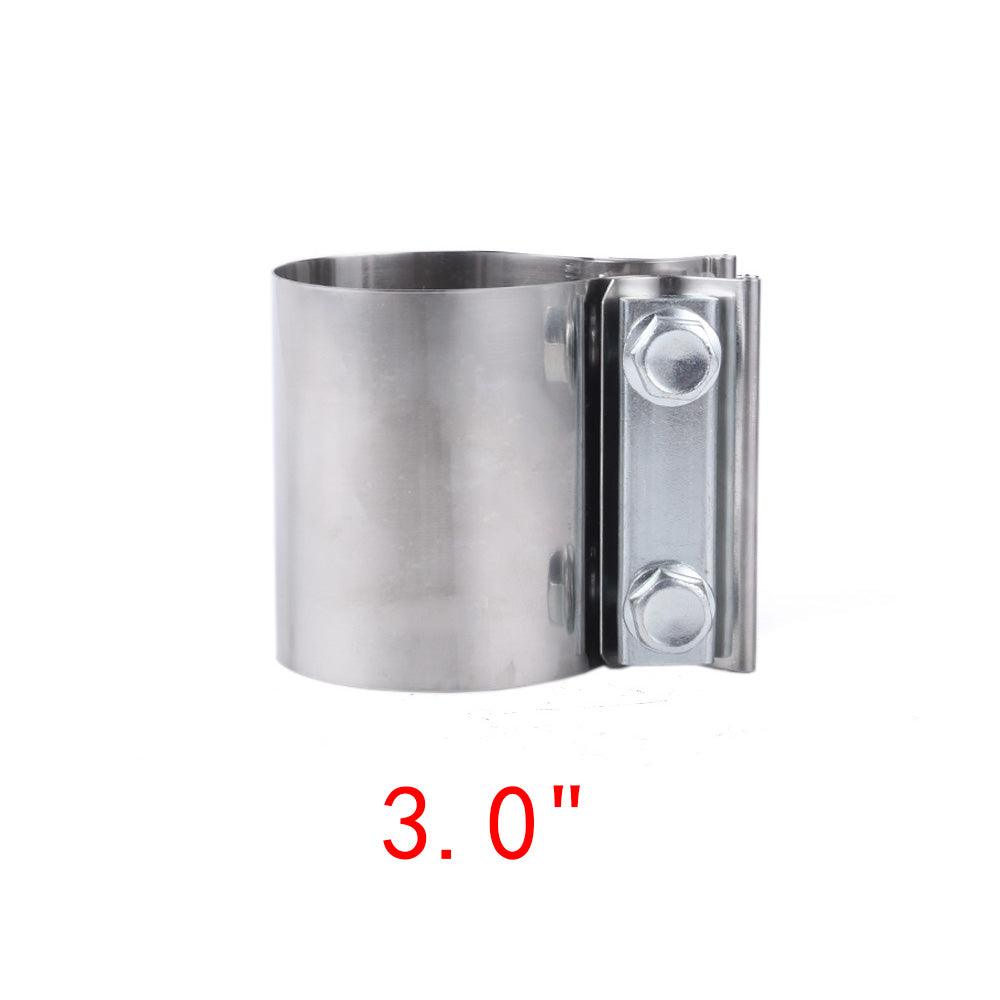 RASTP Universal Stainless Steel 2.25" 2.5" 3.0" Exhaust Lap Joint Exhaust Clamp,Butt Joint Band Clamp Sleeve Coupler - RASTP