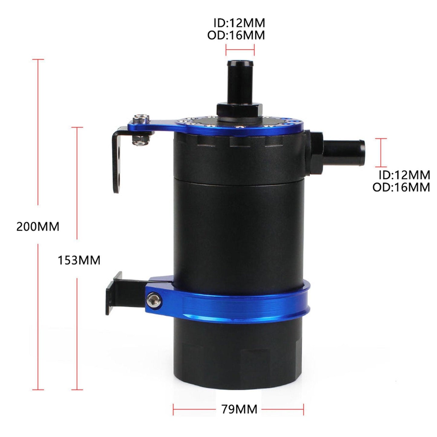 RASTP Round Oil Tank Baffled Aluminum Oil Catch Can Resevoir Tank Kit Car Racing - RASTP