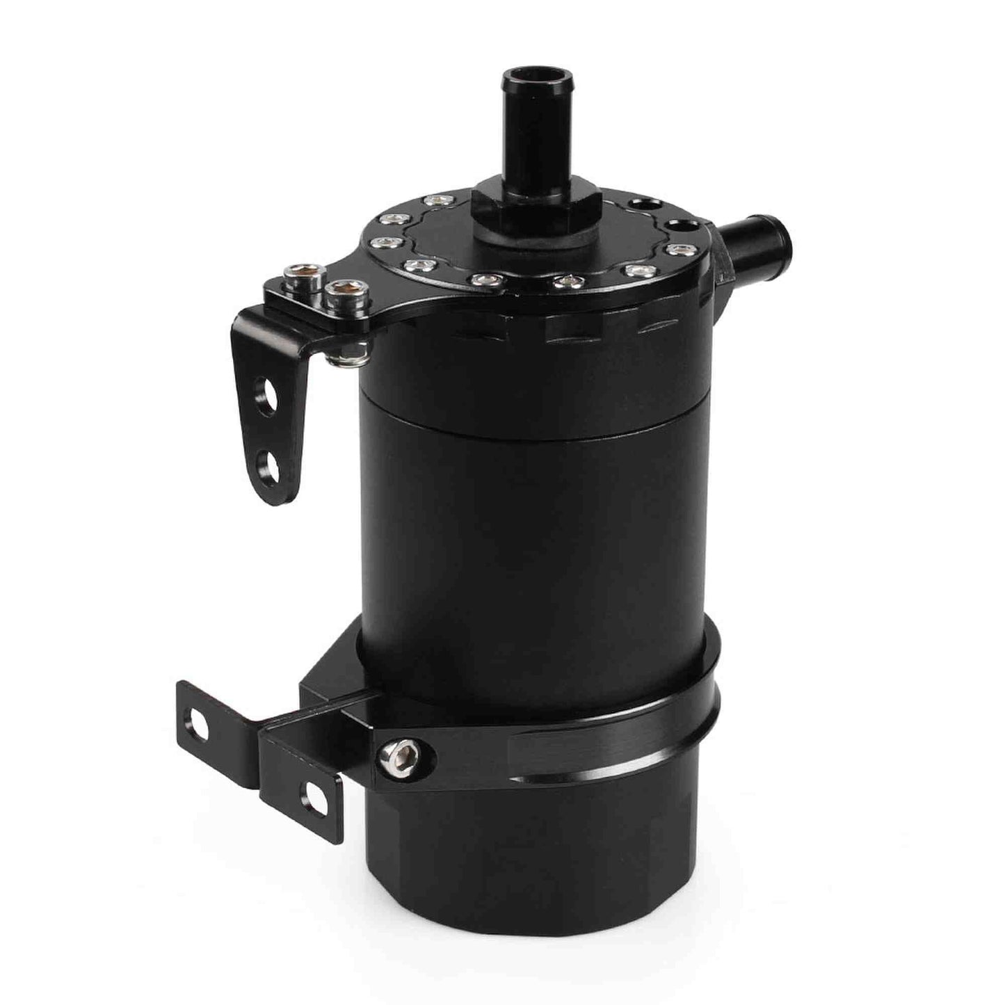 RASTP Round Oil Tank Baffled Aluminum Oil Catch Can Resevoir Tank Kit Car Racing - RASTP