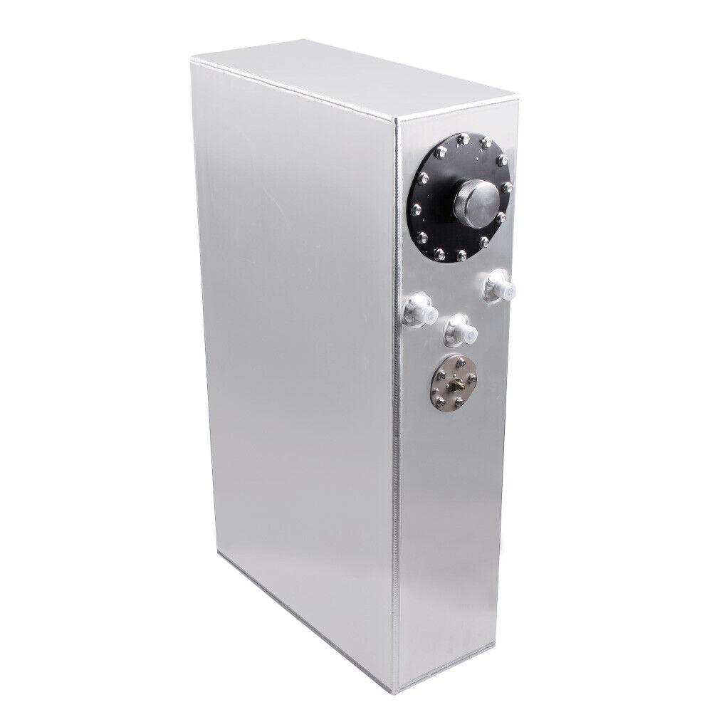 RASTP 18.5 Gallon/70L Race Fuel Cell Gas Tank with Cap and Level Sender Polished Aluminum - RASTP