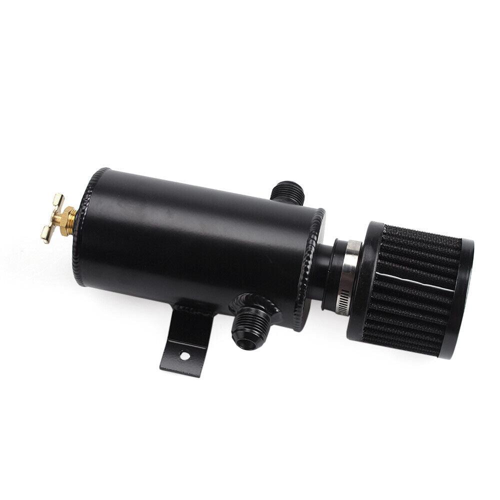 RASTP Universal Aluminum Baffled 750ml Oil Catch Can Tank Bottle NPT 1/2" with Filter - RASTP