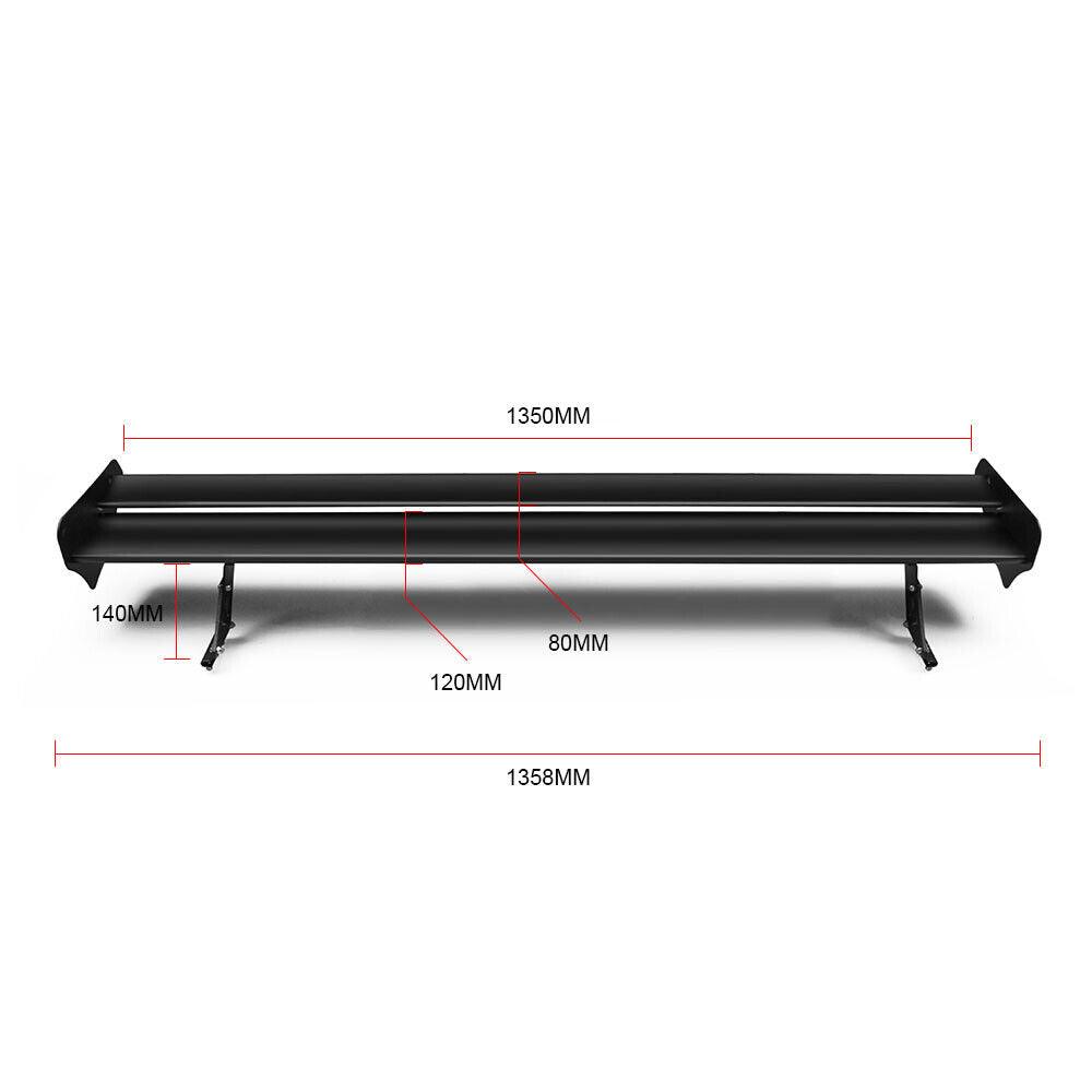 RASTP 53 Inch Sliding Adjustable Bracket Double Wing Fin Trunk Spoiler - RASTP