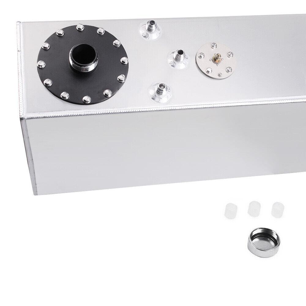 RASTP 18.5 Gallon/70L Race Fuel Cell Gas Tank with Cap and Level Sender Polished Aluminum - RASTP