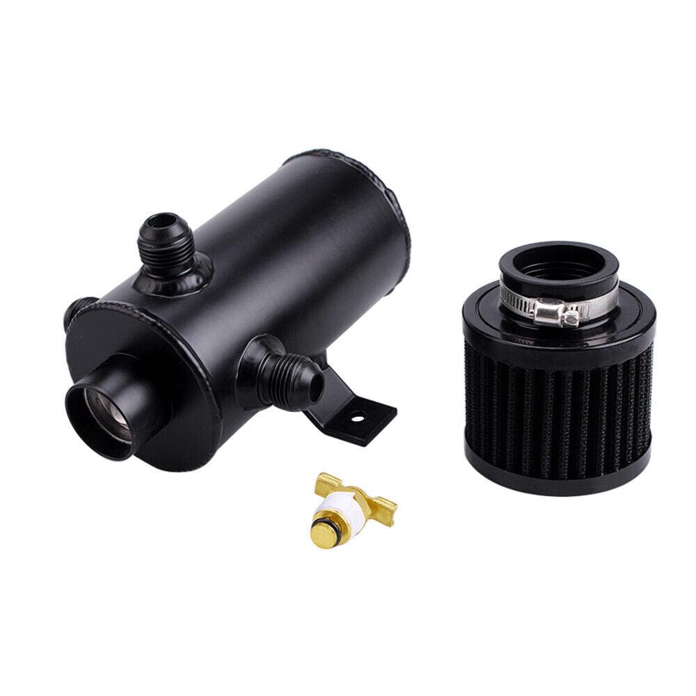 RASTP Universal AN10 Aluminium Car Baffled Engine Oil Catch Can 750ml with 3 Port Breather Filter Kit Fuel Tank - RASTP