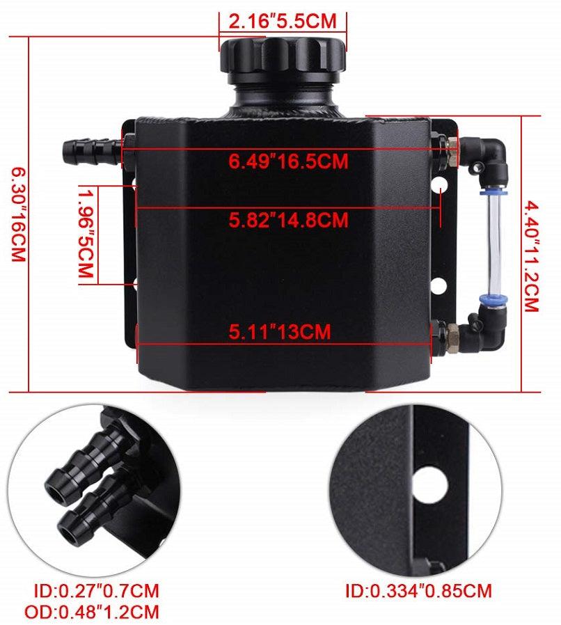 RASTP Universal 1L Coolant Overflow Tank, Aluminum Coolant Reservoir,Coolant Radiator Tank,Reservoir Expansion - RASTP