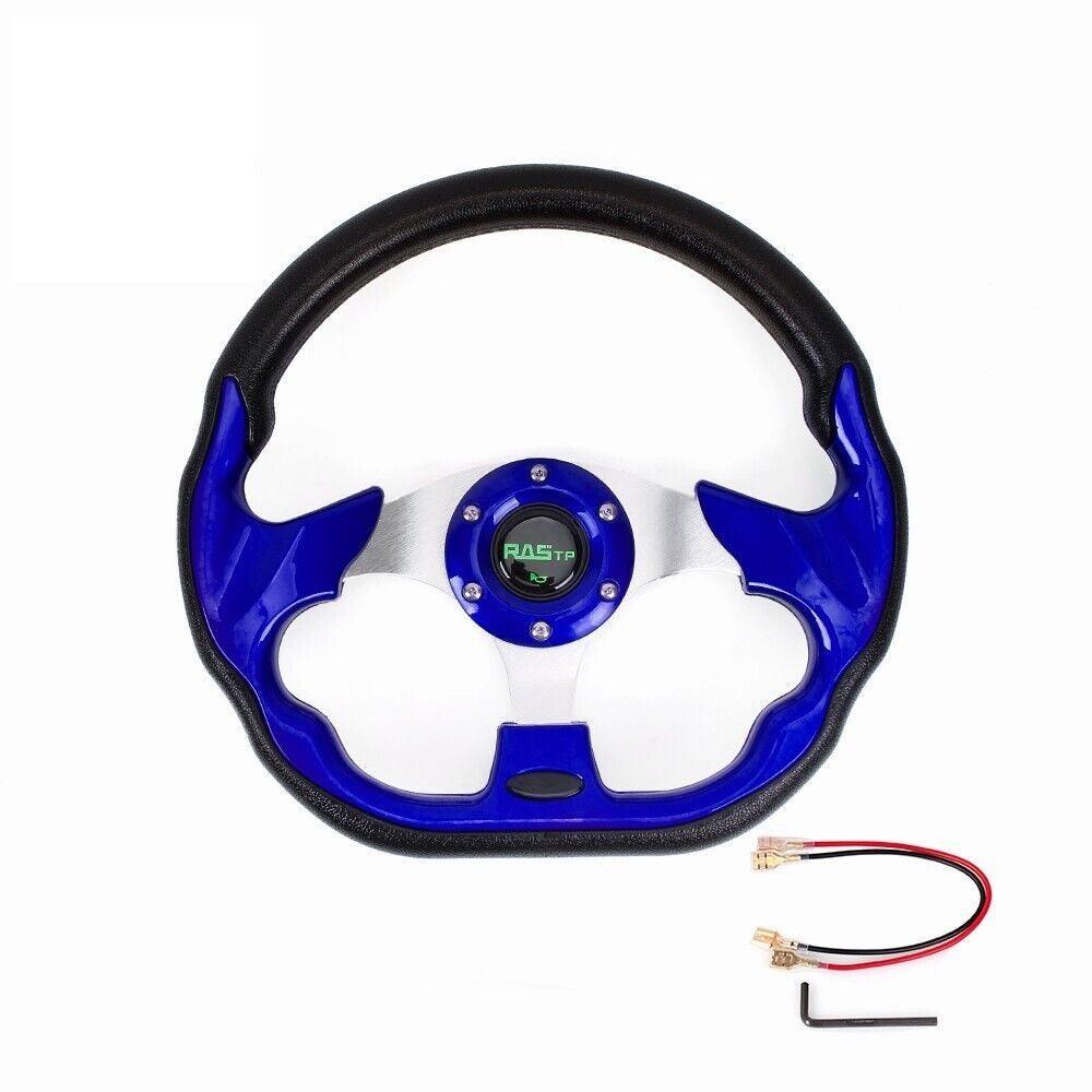 RASTP Universal 13 inch 322mm Sports Racing Steering Wheel for Golf Cart PU Leather 6 Bolt - RASTP