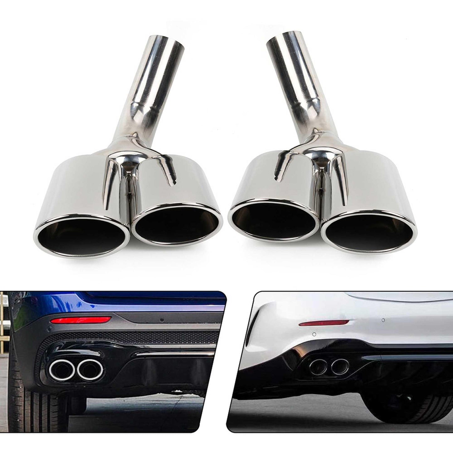 RASTP 1 Pair Exhaust Tips Muffler Exhaust Tail Pipe for Mercedes Benz G Class W463 G500/G63/G550 - RASTP