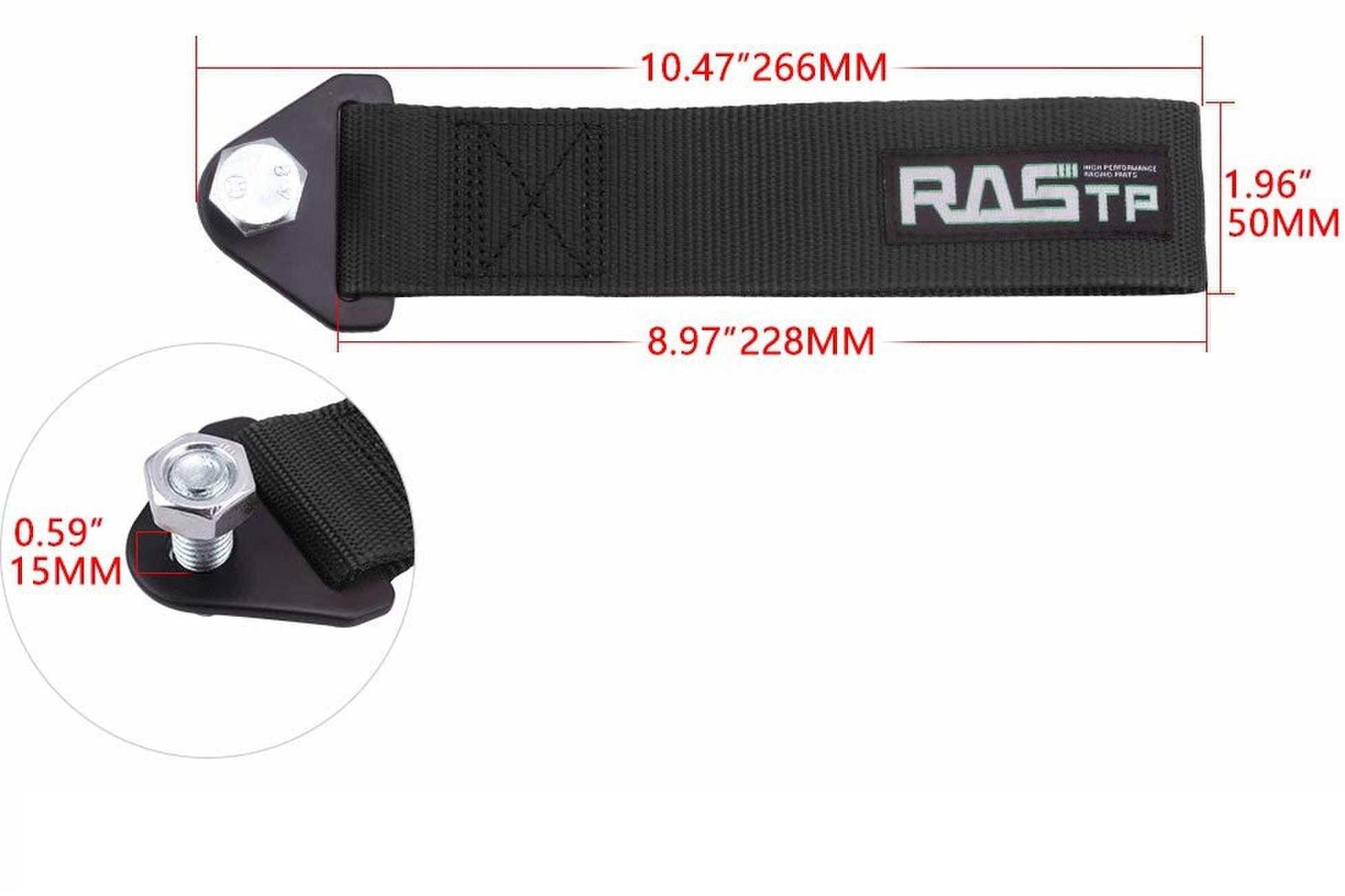 RASTP Universal High Quality Nylon Racing Tow Strap Tow Ropes Hook Towing High Strength Trailer JDM Style Colorful - RASTP