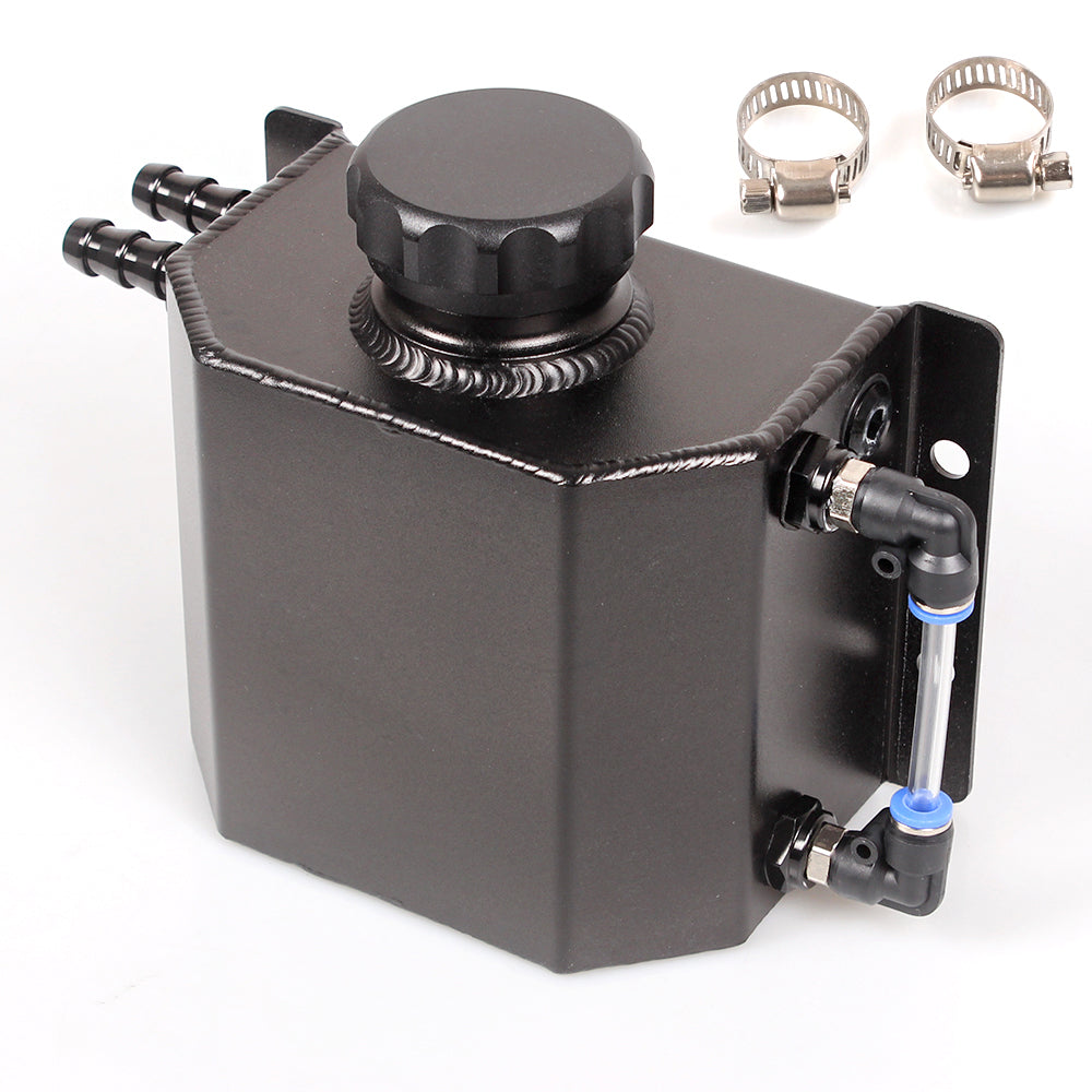 RASTP Universal 1L Overflow Tank, Aluminum Coolant Radiator Tank,Reser