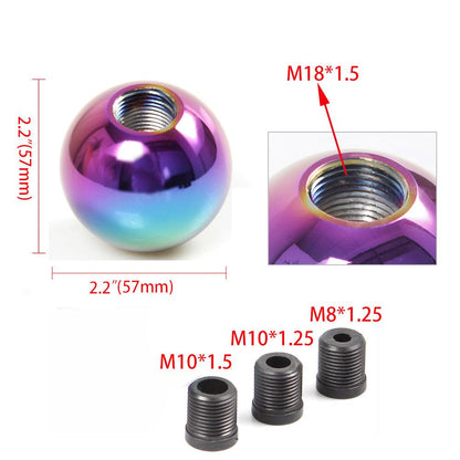 RASTP Universal Aluminum Spherical Shape Gear Shift Knob Manual Automatic with 3 Adapter - RASTP