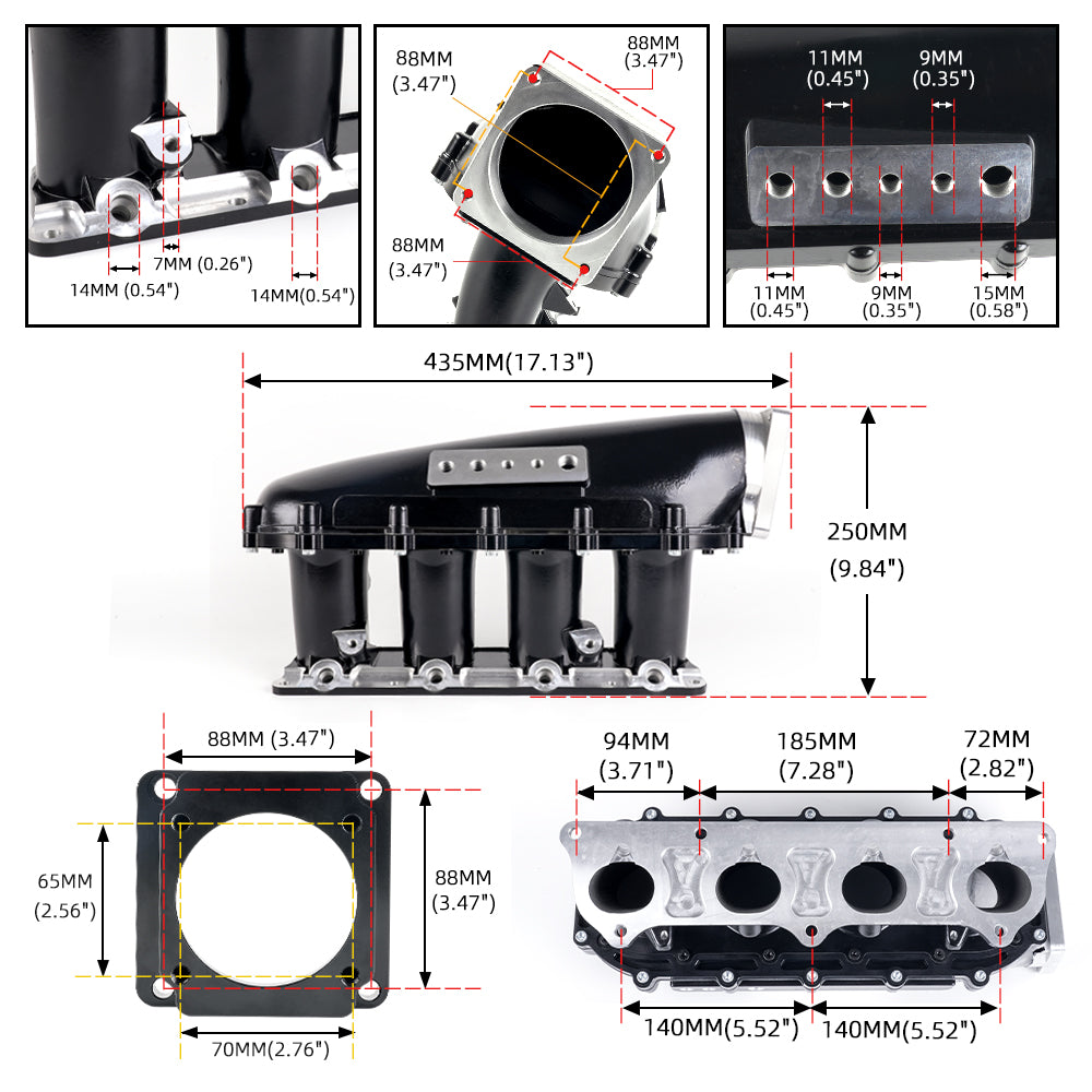 RASTP Ultra Race Intake Manifold For Honda Acura K20 K20A2 K-Series K-Swap