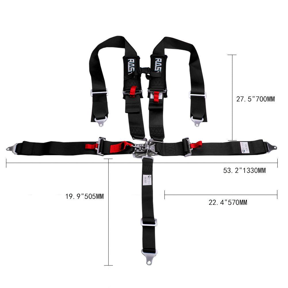 RASTP 5 Point Safety Harness Adjustable Racing Harness with 3 Inch Padding - RASTP