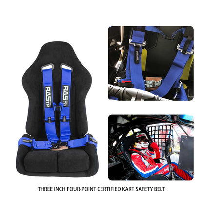 RASTP 4 Point Go Kart Seat Belt with 3 Inch Padding Advanced Buckle