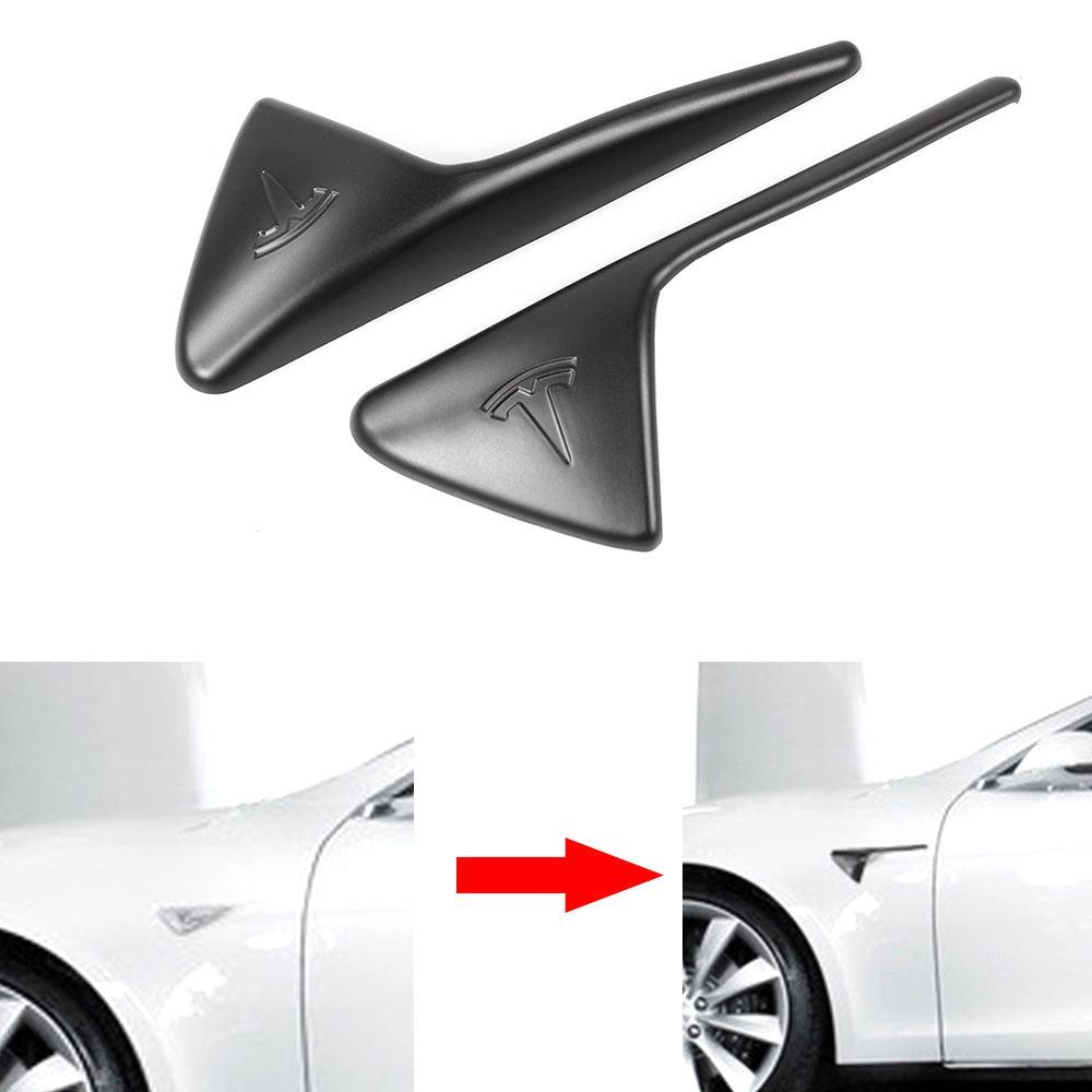 RASTP 2Pcs Shark Gills Car Camera Side Wing Panel Cover for Tesla Model 3/Y - RASTP