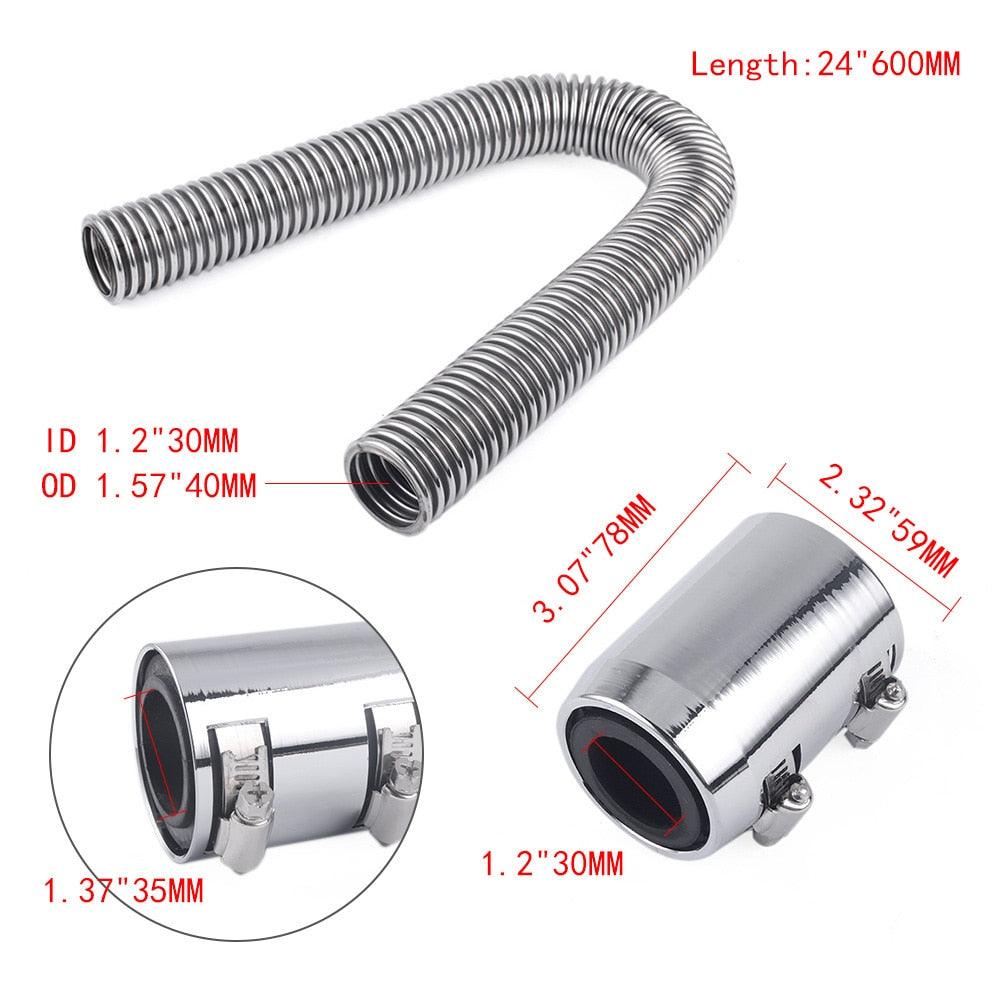 RASTP Universal Stainless Steel Radiator Flexible Coolant Water Hose Kit with Caps - RASTP