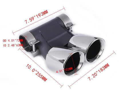 RASTP Chrome Stainless Steel Exhaust Tips Muffler Exhaust Tail Pipe for 2015 Porsche 718 Cayman - RASTP