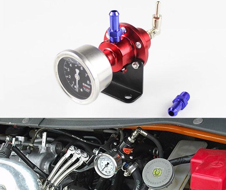 RASTP Universal Aluminum Adjustable Fuel Pressure Regulator with Gauge - RASTP