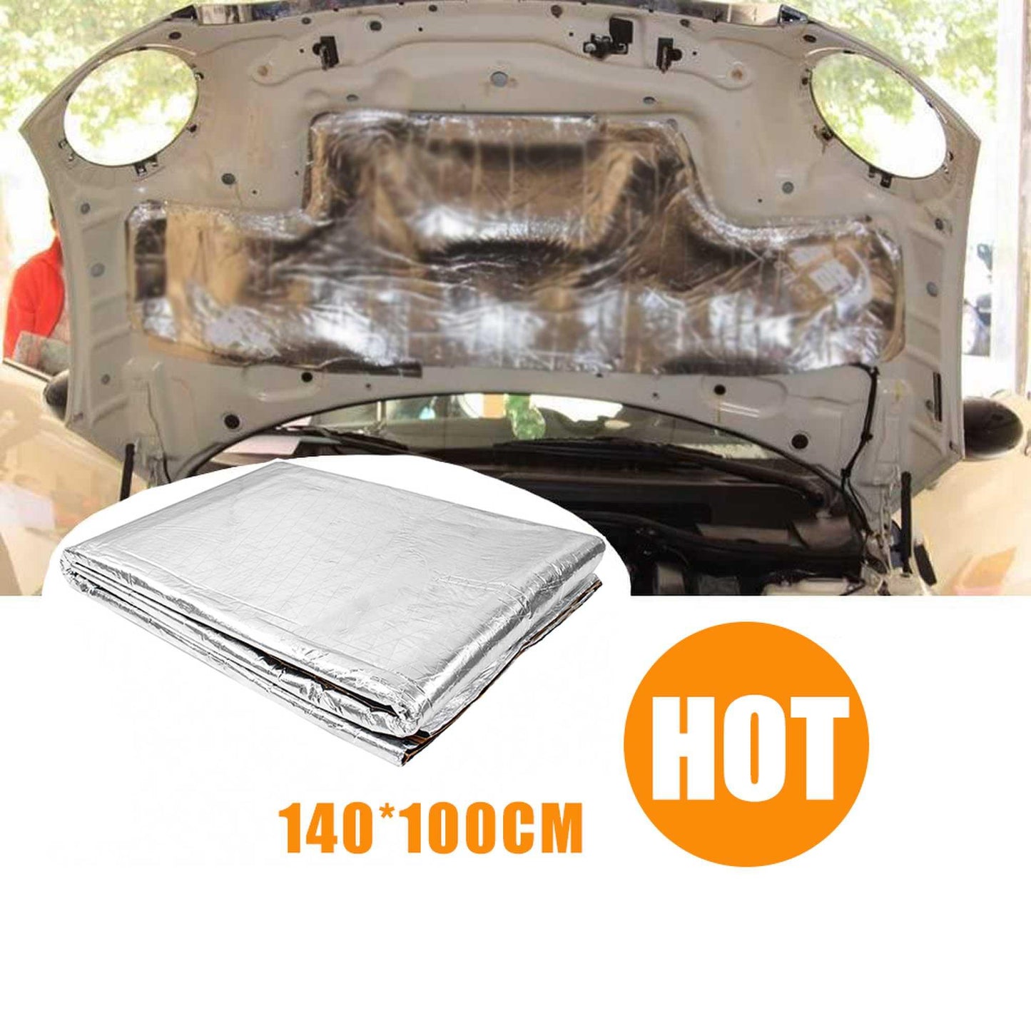 RASTP Universal Car Hood Engine Firewall Heat Mat Deadener Sound Insulation Deadening Material Pad - RASTP