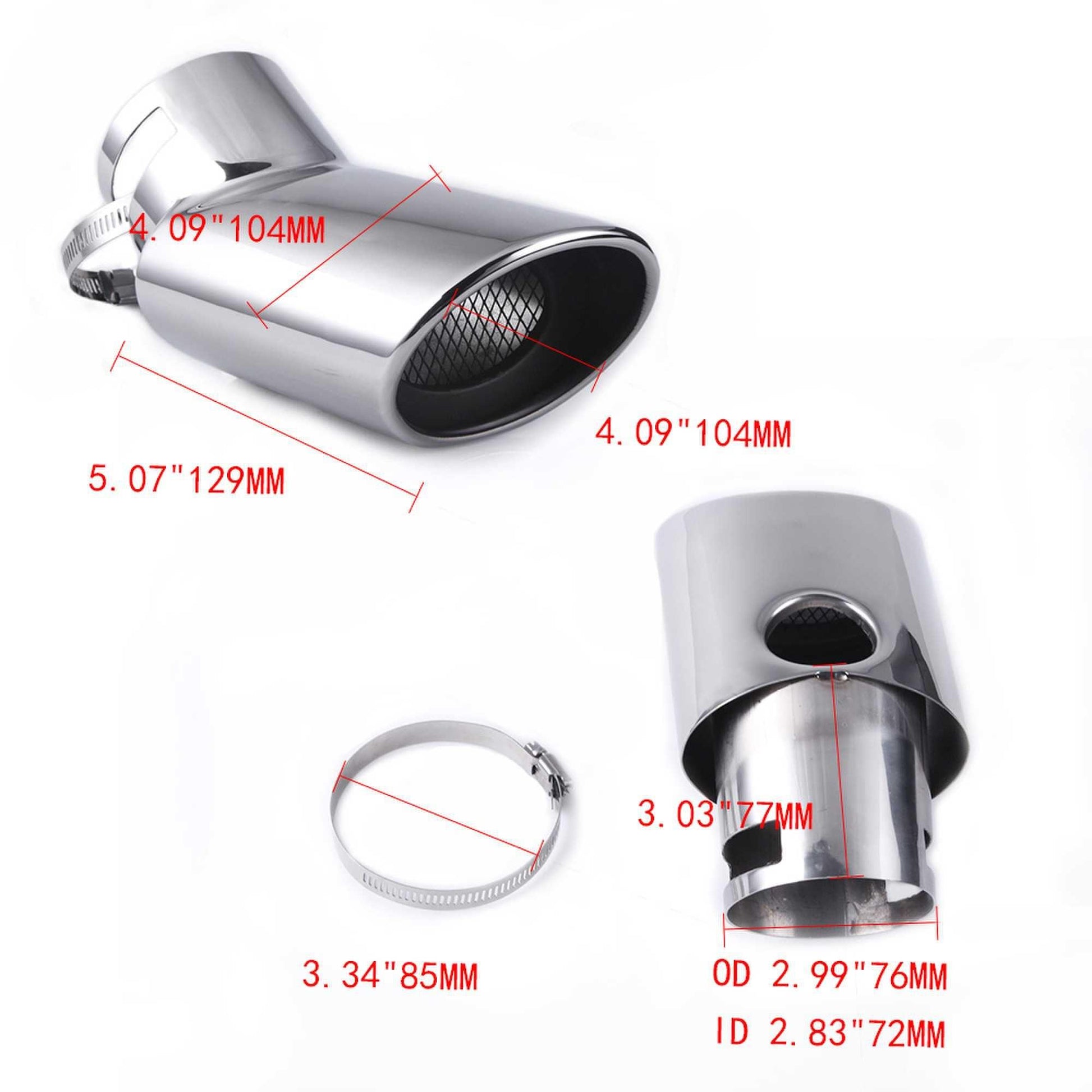 RASTP Dual Stainless Steel Exhaust Tail Pipe Tip for Range Rover Vogue L322 (02-10) Diesel Sport (05-10) Diesel - RASTP