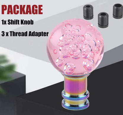 RASTP Universal Acrylic Transparent Bubble Shift Knob Car Manual Shift Lever Handle with 3 Adapters - RASTP