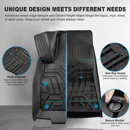 RASTP Single-Layer Left Rudder Foot Pad All-Weather TPE Car Modified Dust Pad Car Floor Mat Interior for Tesla Model3/Y - RASTP