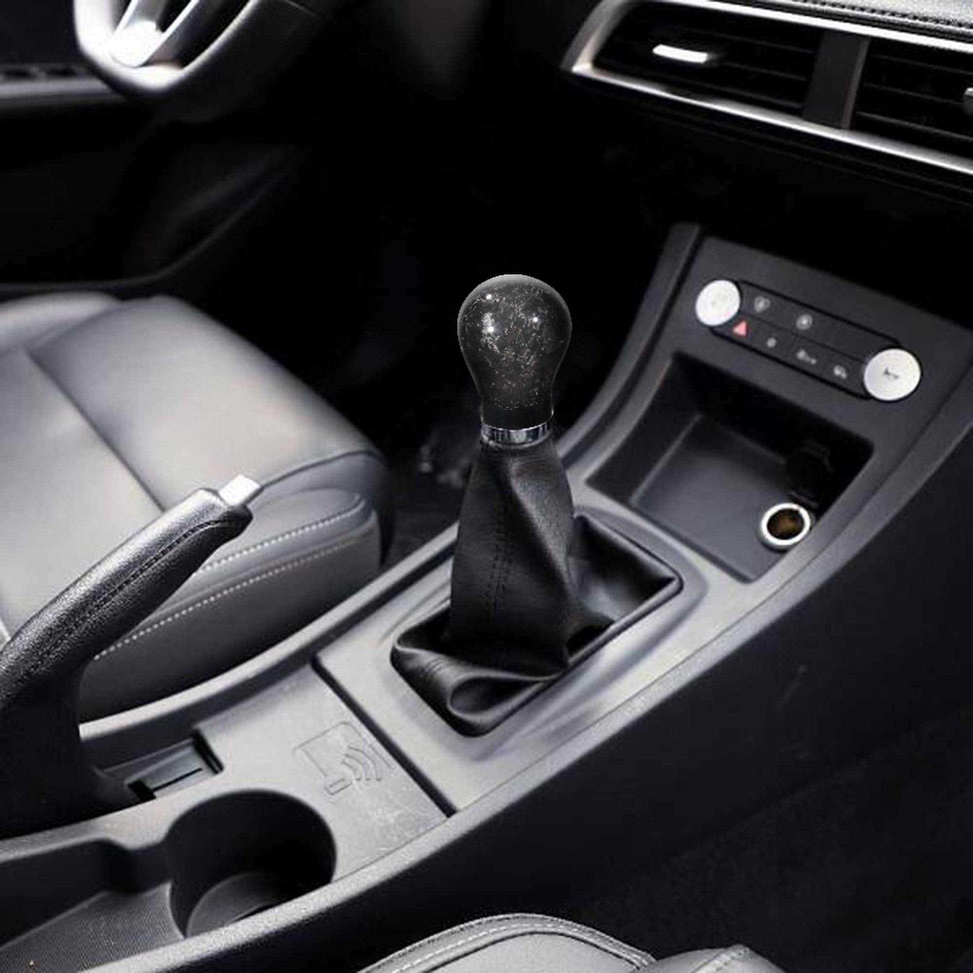 RASTP Universal Forged Carbon Fiber Ball Shift Knob Car Manual Shift Lever Handle with 3 Adapters - RASTP