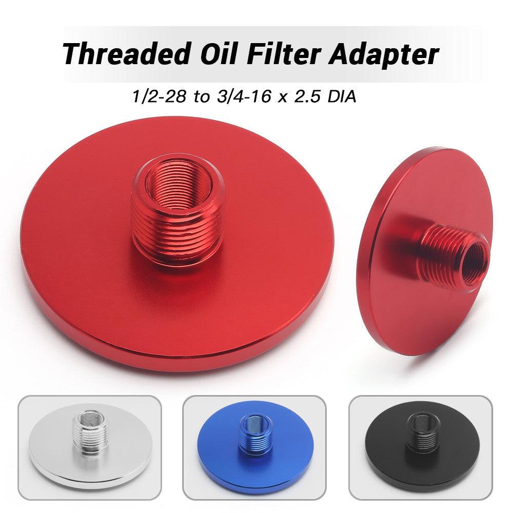 RASTP Aluminum Threaded Oil Filter Adapter 1/2-28 to 3/4-16 x 2.5 DIA - RASTP