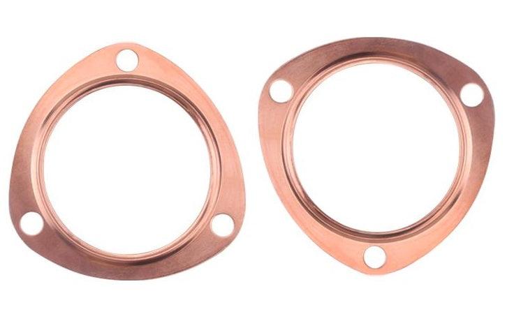 RASTP 2Pcs 3inch Car Copper Header Exhaust Collector Gaskets Reusable Replacement for SBC BBC 302 350 454 383 - RASTP