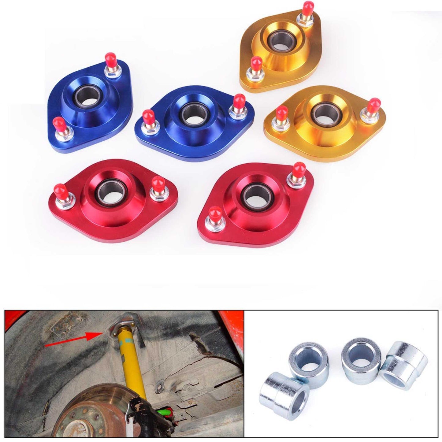 RASTP 2Pcs Racing Car Shock Top Mount Set for BMW E30 E36 E46 Z3 - RASTP