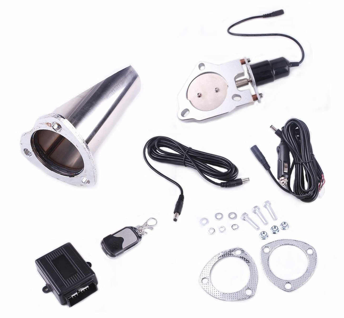 RASTP Stainless Steel 2.48 inch Electric Exhaust Downpipe Cutout E-Cut Out Dual-Valve Remote Wireless - RASTP