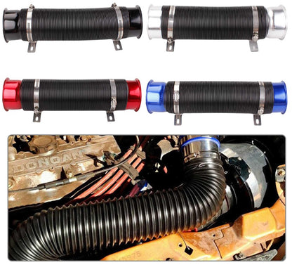 RASTP Universal 76mm Car Cold Air Turbo Intake Inlet Pipe Adjustable Flexible Duct Tube Hose Cold Feed Duct Pipe - RASTP