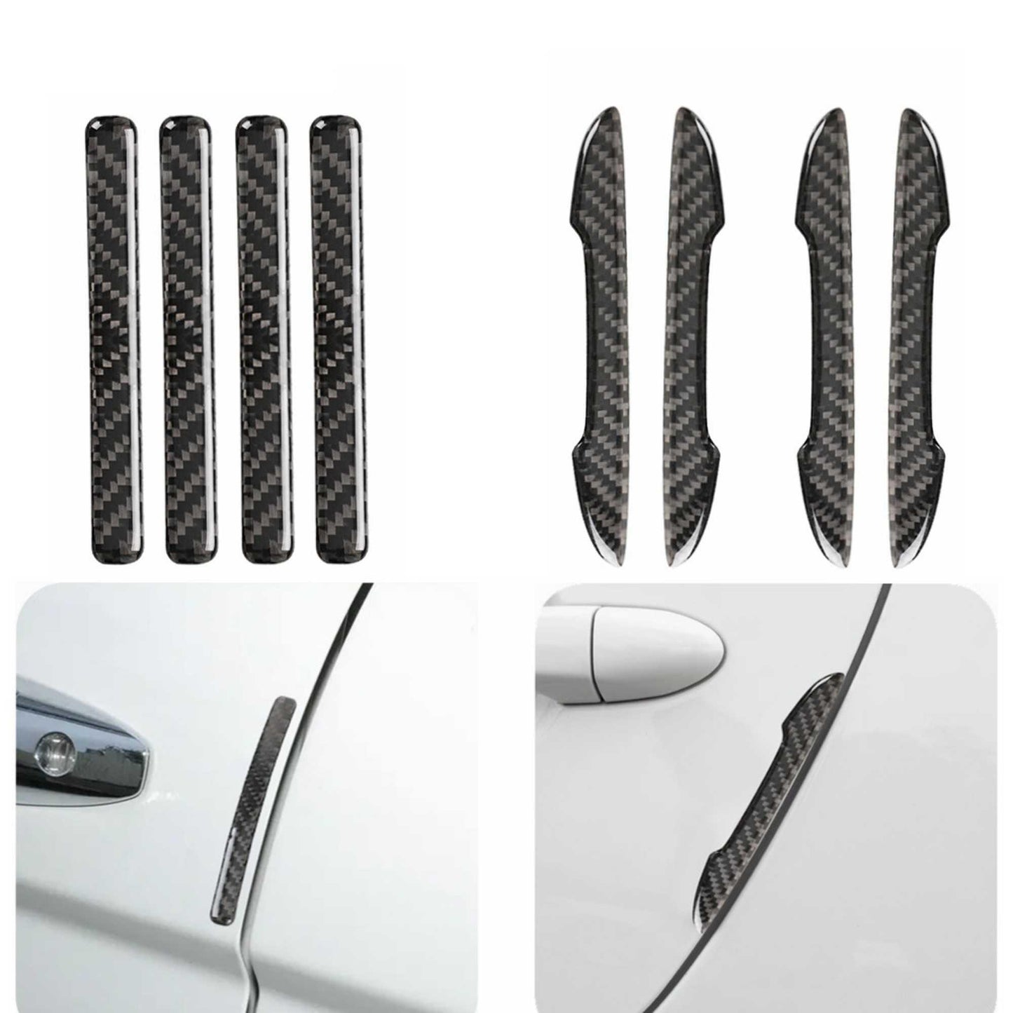 RASTP New Carbon Fiber 4Pcs Car Door Anti-Collision Strip Wrist Sticker Protective Tape Body Anti-scratch Handle Door Car Sticker - RASTP