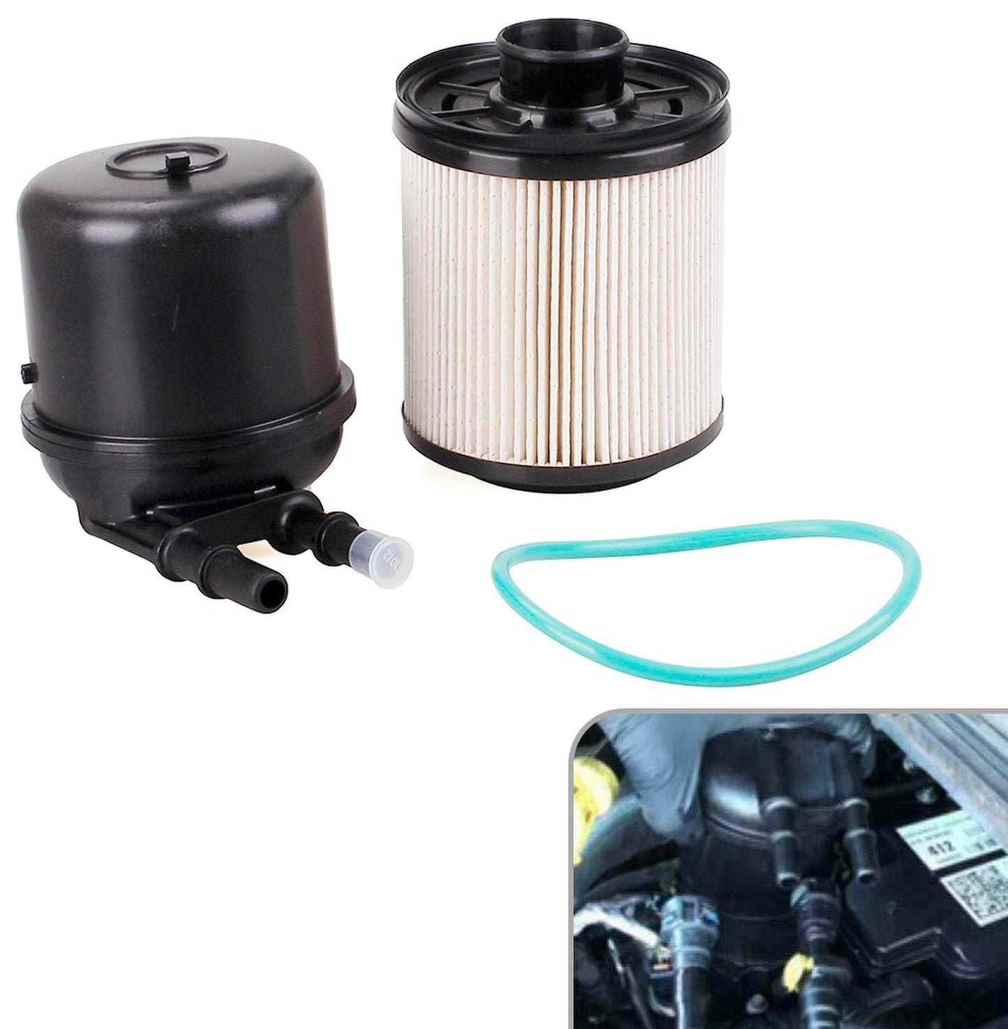 RASTP Fuel Filter with O-Ring Replacement Fuel Filter Assembly for 11-16 Ford F-250 F-350 F-450 F-550 6.7L Diesel FD4615 - RASTP