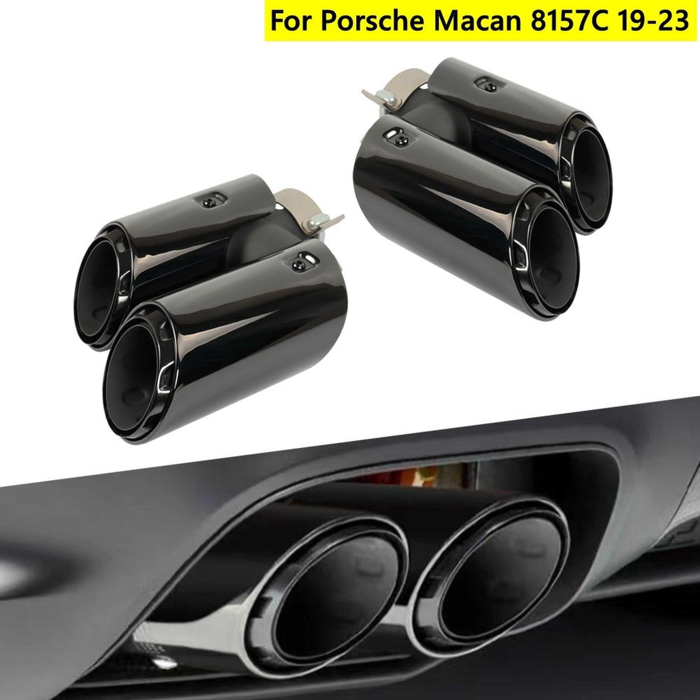 RASTP Stainless Steel Exhaust Muffler Pipe Exhaust Tips for Porsche Macan 8157C 2019-2023 - RASTP