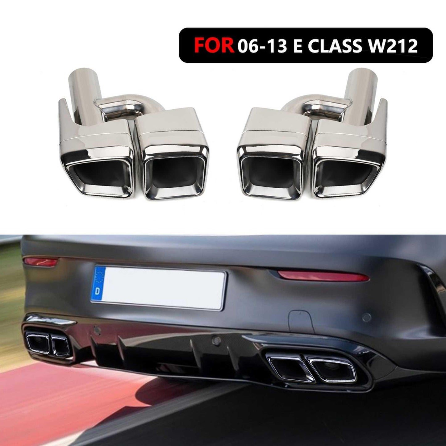 RASTP 1 Pair Auto Rear Exhaust Muffler Tips AMG Style for Mercedes Benz E Class W212 2006-2013 - RASTP