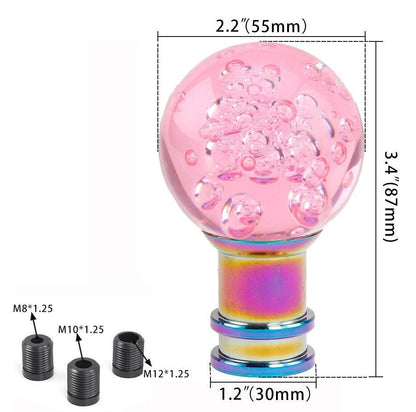 RASTP Universal Acrylic Transparent Bubble Shift Knob Car Manual Shift Lever Handle with 3 Adapters - RASTP