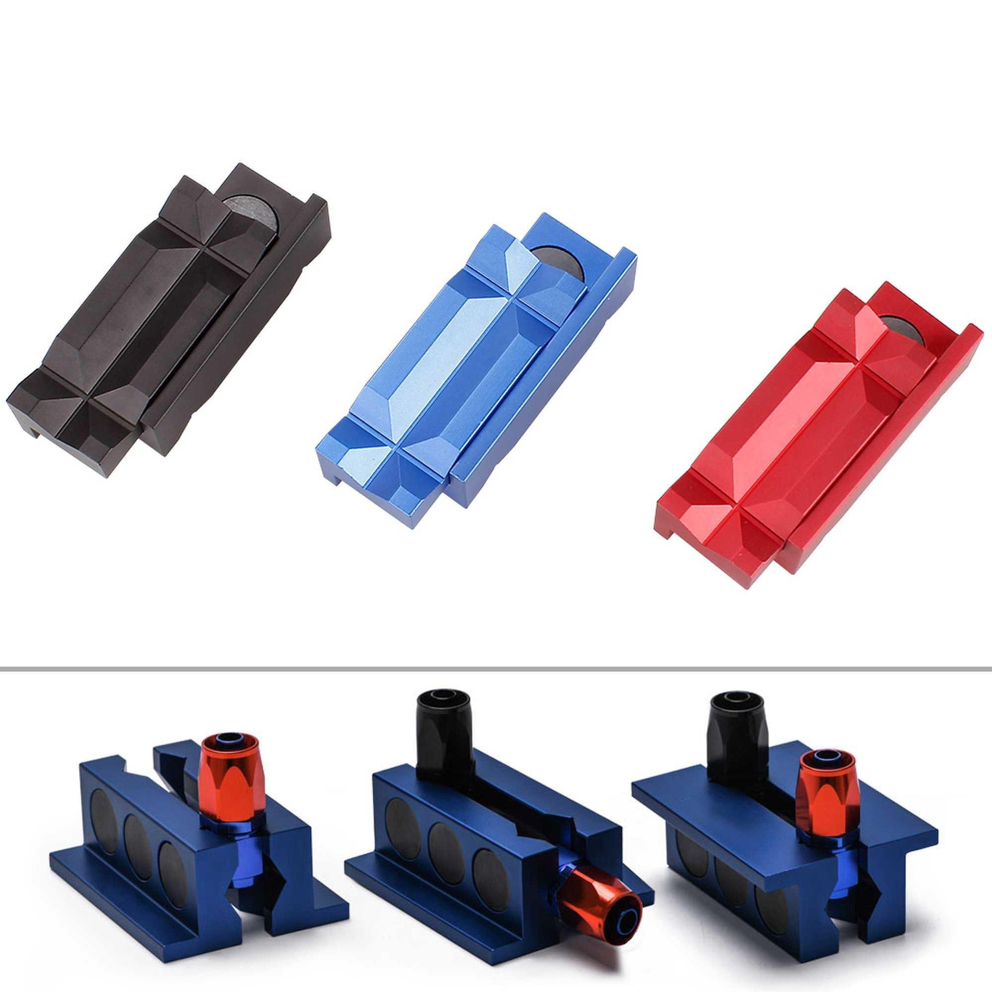 RASTP 1 Pair Aluminum Line Separator Vise Jaw Protective Inserts Magnetized for AN Fittings with Magnetic - RASTP
