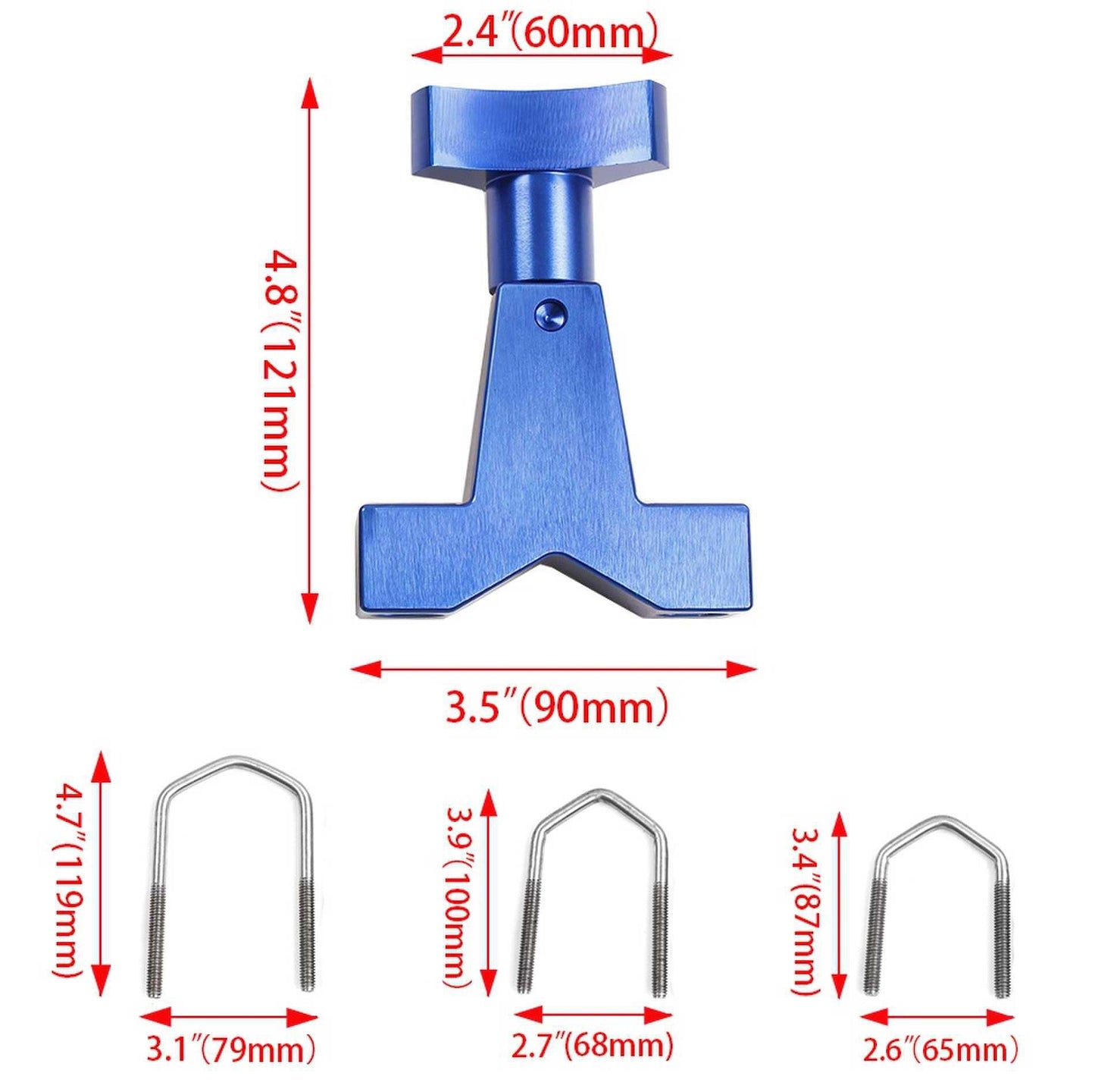 RASTP 1-2.5inch High Lift Jack Fixing Bracket U-Bolt Pipe Socket Auto Parts - RASTP