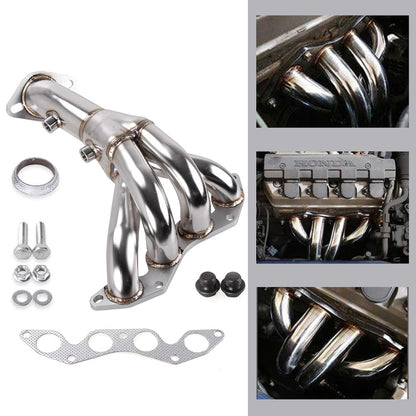 RASTP Stainless Steel Racing Manifold Header Exhaust For 01-05 HONDA CIVIC DX/LX D17 1.7 EM2/ES1 - RASTP