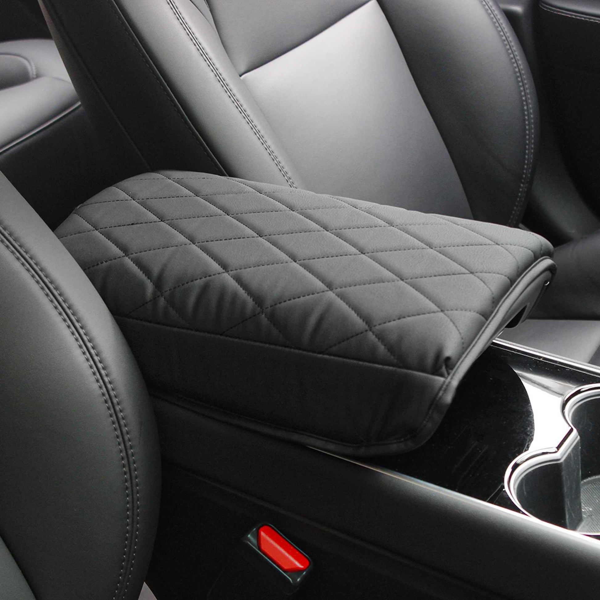 RASTP Center Console Cover Compatible with Accessories Custom PU Leather Armrest Pad Protection for Tesla Model 3 Y - RASTP