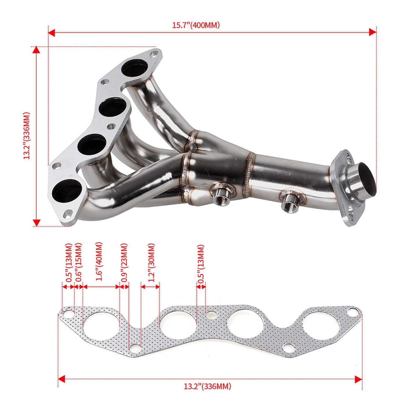 RASTP Stainless Steel Racing Manifold Header Exhaust For 01-05 HONDA CIVIC DX/LX D17 1.7 EM2/ES1 - RASTP