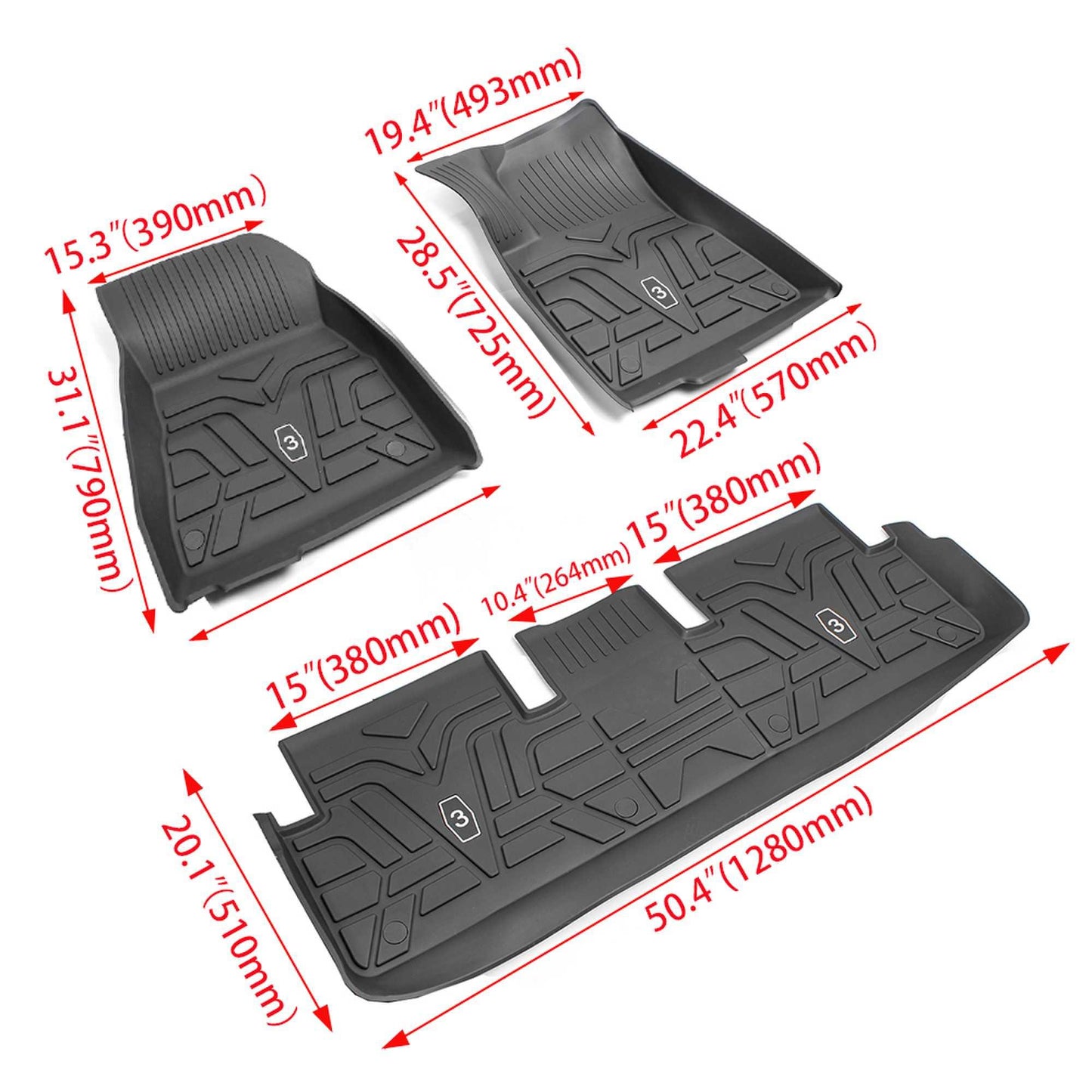 RASTP Single-Layer Left Rudder Foot Pad All-Weather TPE Car Modified Dust Pad Car Floor Mat Interior for Tesla Model3/Y - RASTP