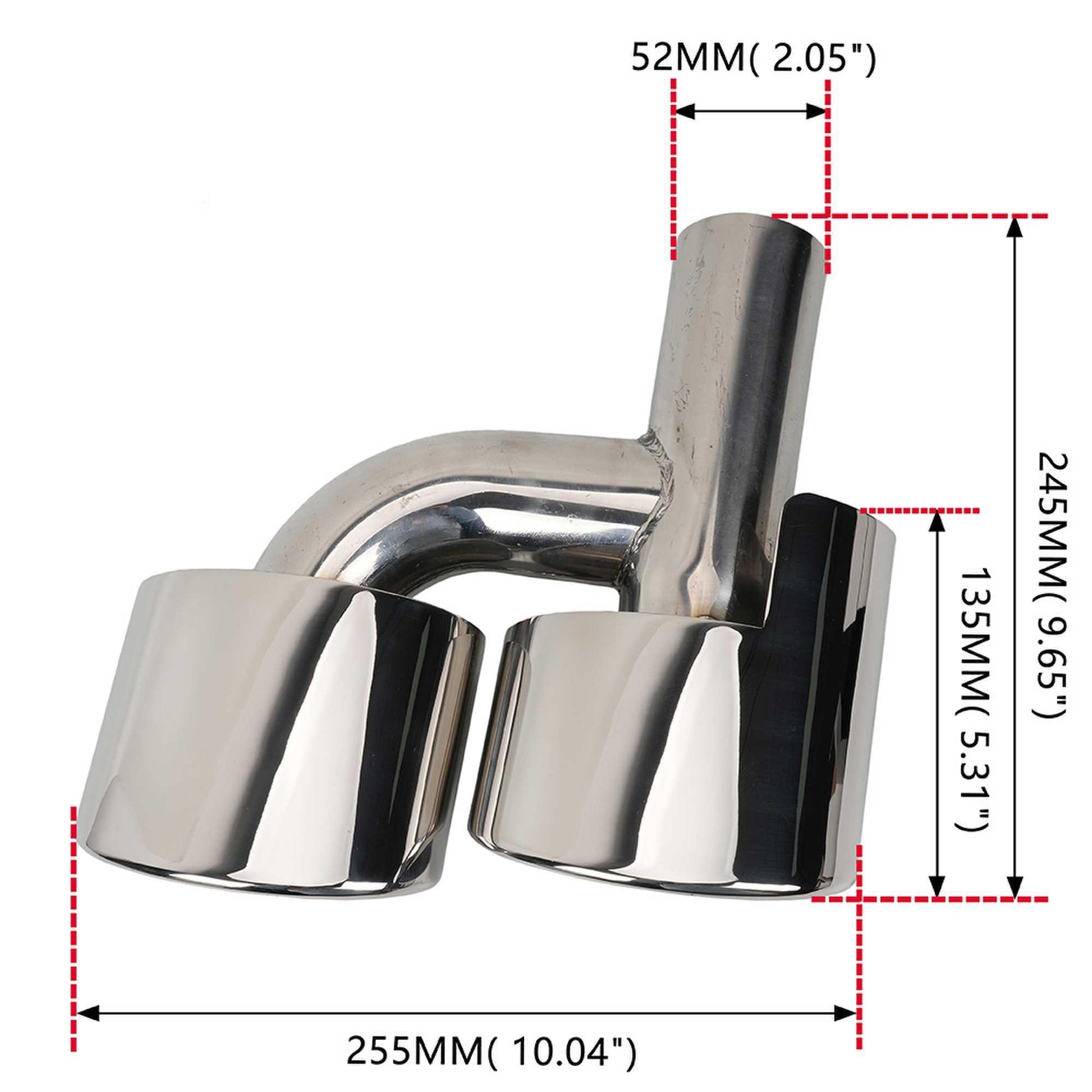 RASTP Stainless Steel Car Rear Exhaust Pipe Tail Muffler Tip for Mercedes Benz W204 C Class C63 C65 - RASTP