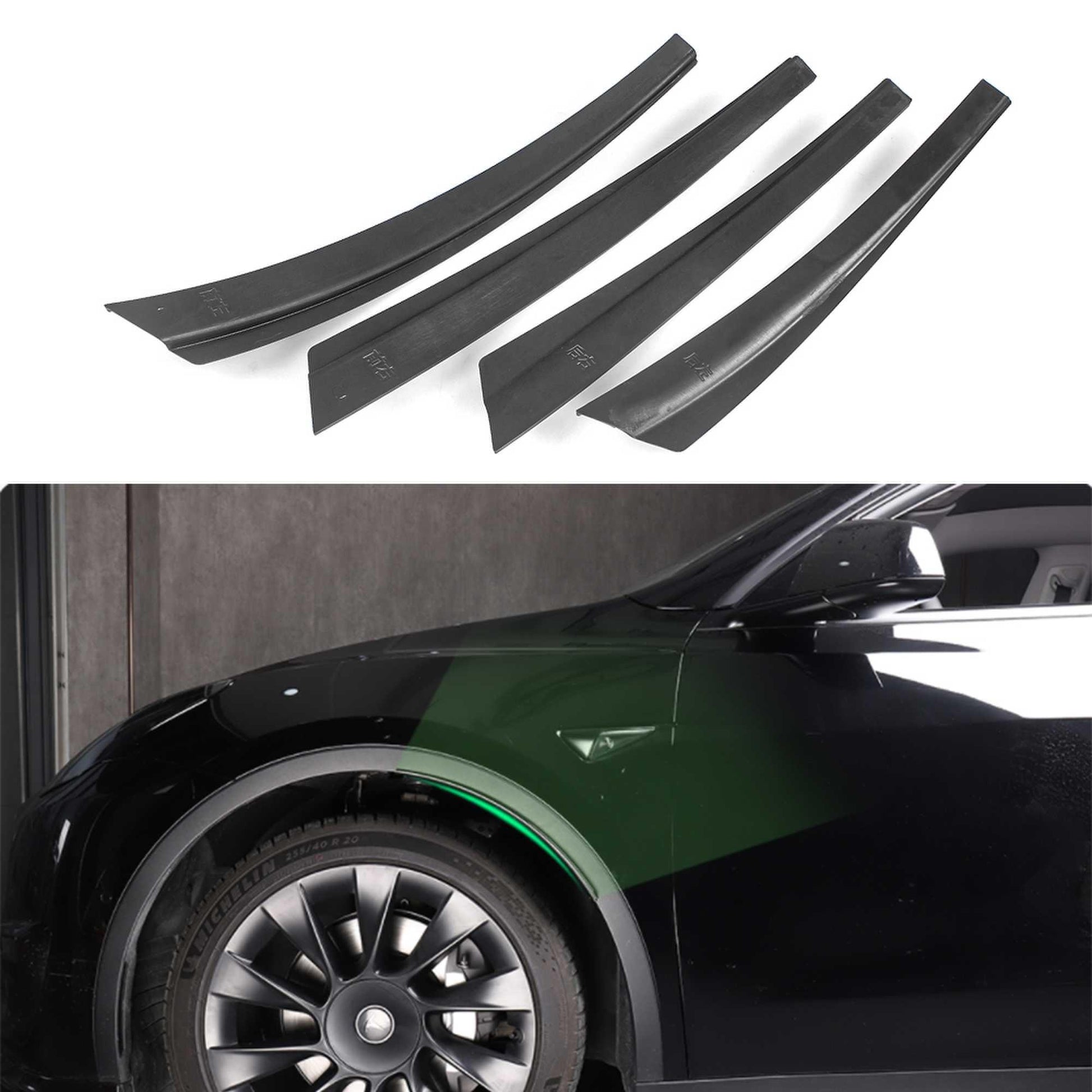RASTP ABS Car Mudguard Fender Flares Wheel Eyebrow Protector for Tesla Model Y 2020 2021 - RASTP