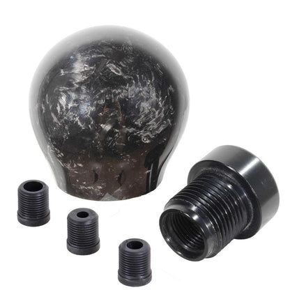 RASTP Universal Forged Carbon Fiber Ball Shift Knob Car Manual Shift Lever Handle with 3 Adapters - RASTP